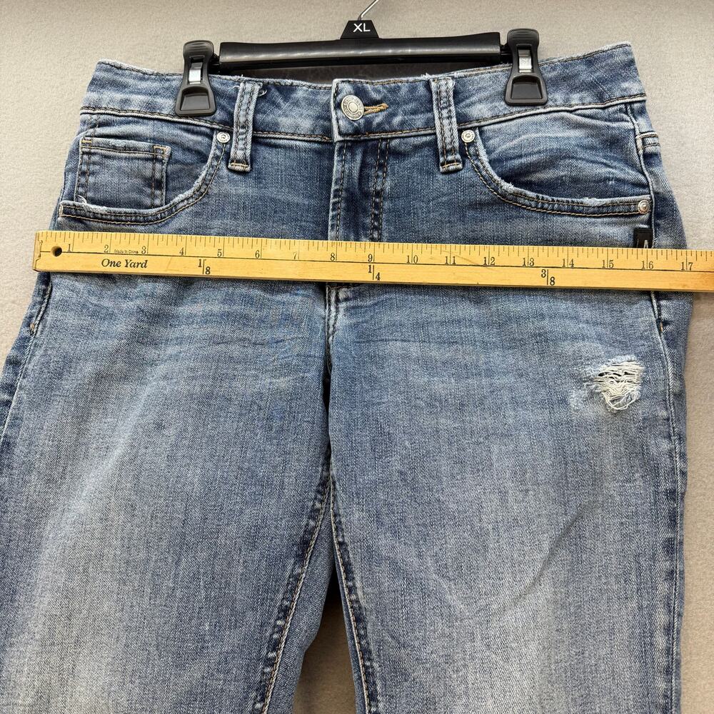 Silver Jeans Women's 26x27 (2) Blue Boyfriend Tapered Distressed Mid Rise - Picture 12 of 15